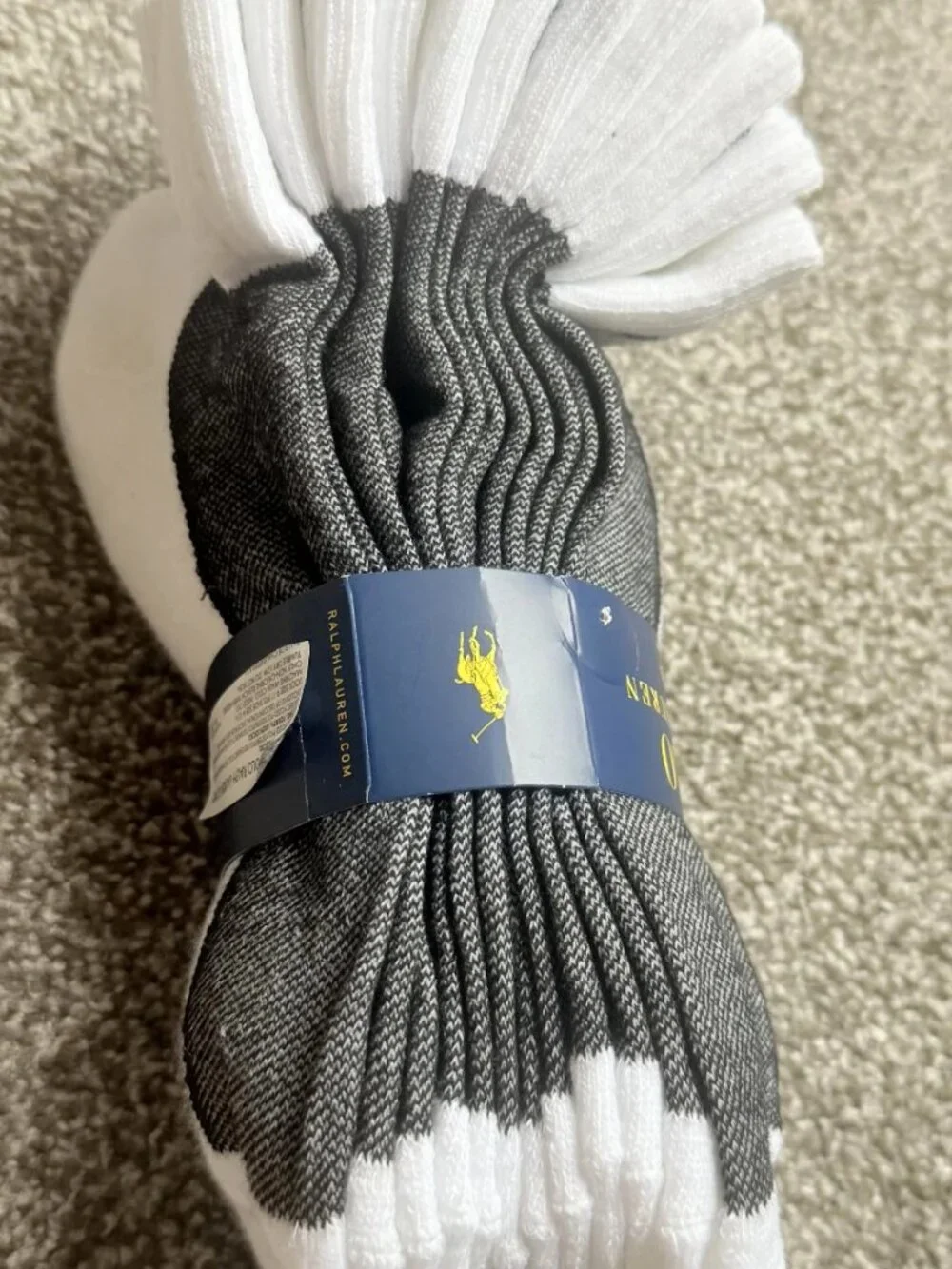 Polo Ralph Lauren Men's Classic Sport Quarter Socks 6-Pair Pack White 9-11 NWT